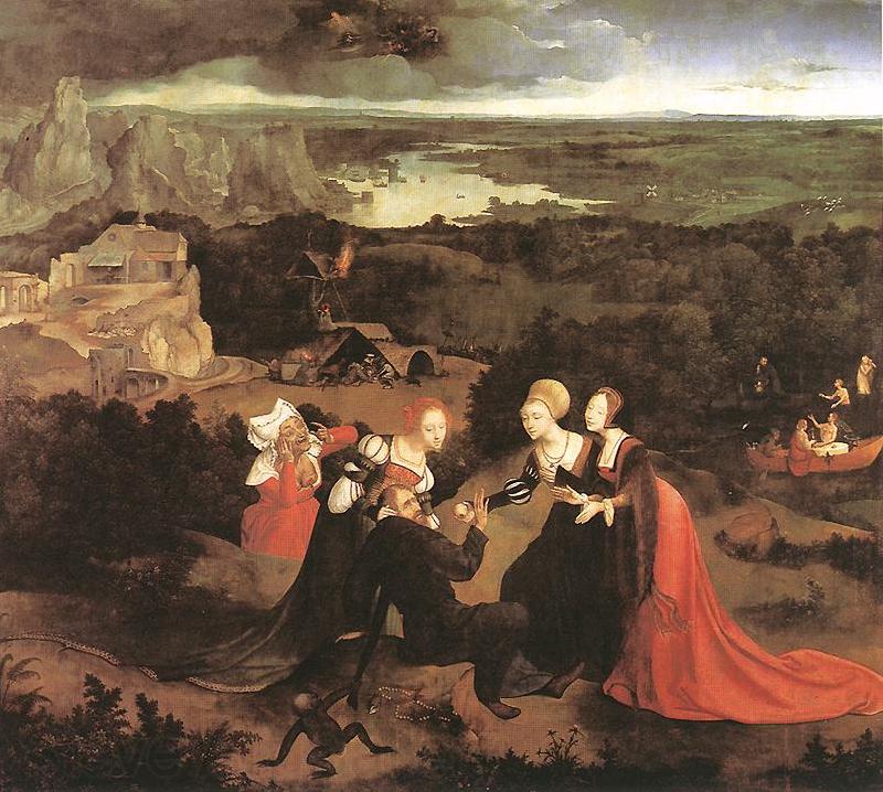 PATENIER, Joachim Temptation of St Anthony ag Norge oil painting art